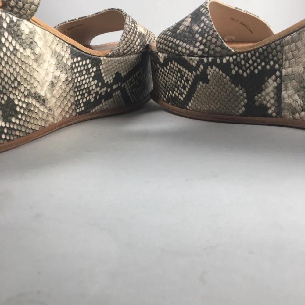 Dolce Vita Snake Print Platform Sandals in Beige and Black